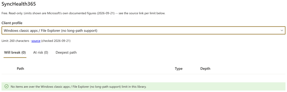 SyncHealth365 web part in SharePoint