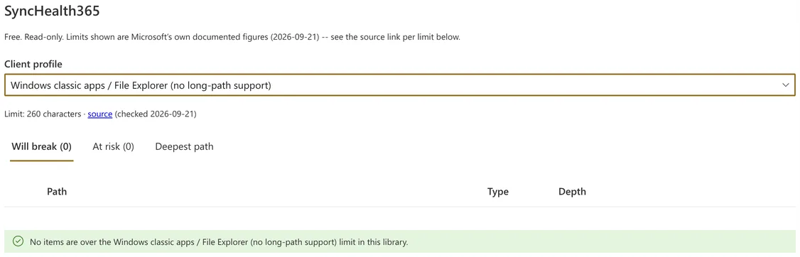 SyncHealth365 web part in SharePoint